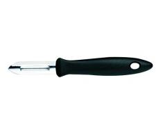 Fiskars Pelador con hoja de acero inoxidable para fruta y verduras, PlÃ¡stico/Acero inoxidable, Longitud de la hoja: 6 cm, Negro/Plata, Essential, 1023786
