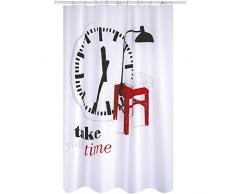 MSV Cortina de Ducha Premium Tómate tu Tiempo 180 x 200 cm, poliéster, 30 x 20 x 15 cm