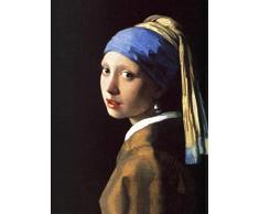 Legendarte Cuadro Lienzo, Impresión Digital - La Joven De La Perla (Muchacha con Turbante) Jan Vermeer, cm. 80x100 - Decoración Pared