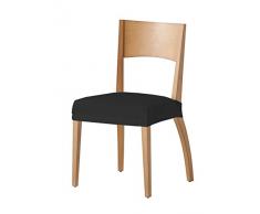 Martina Home Tunez - Funda para Silla, Tela, Funda silla asiento, Negro, 24 x 30 x 6 cm, 2 Unidades