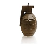Candellana Hecho a Mano Grenade Vela de Regalo - Divertida - Vela Decorativa - Decoración del Hogar - Regalos para Amigos - Mecha de Algodón - Tiempo de Quemado 25h - Vela Brown
