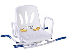 OrtoPrime Silla Bañera Giratoria 360º - Asiento Bañera Adulto Cómoda TRANSFERENCIA - Silla Ducha Mayores FÃCIL ACCESO - Silla de Baño ANTIDESLIZANTE