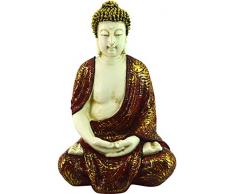 REVIMPORT 19/3189 - Escultura Decorativa, Resina, diseño de Buda siddhârta 27,5 x 23 x 42 cm, Multicolor