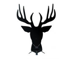 Lettera G Perchero de Pared Ciervo Color Negro 31 x 10 x 40 cm, Dal Design Moderno, Made in Italy