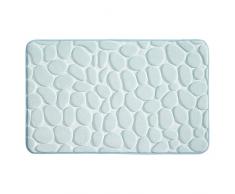 InterDesign Basic Tapete de baño, alfombra antideslizante de plástico para la bañera y la ducha, celeste