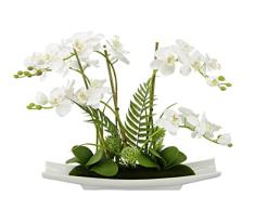 Flair Flower Flor Artificial de orquÃdea de Mariposa en Cuenco de cerámica, Flor Artificial, orquÃdea Artificial Phalaenopsis con Maceta, Planta Artificial, decoración de Boda