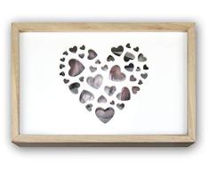 ZEP S.r.l. Love Box USB para 13Â x 18Â Fotos Caja de Madera, Madera, Natural y Blanco, Medidas Exteriores 24,5Â x 16Â x 5Â cm,