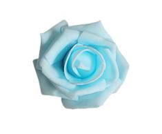 Mnixy 50x Espuma Rosa Cabezas De Flor Artificial De La Luz DecoraciÃ³n del Partido Ramo De Novia Azul