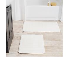 Lavish Home 2Â Piezas de Espuma Alfombra de baÃ±o de Rayas