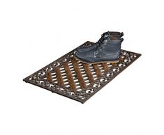 Relaxdays – Felpudo rectangular con cepillos para la entrada del hogar, 4 x 72 x 46 cm, Hierro fundido con patas de goma, antideslizante, Color Marrón/bronce