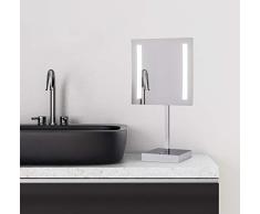 Talos Espejo cosmÃ©tico con iluminaciÃ³n LED - Espejo de Maquillaje Paros 20 x 20 cm - con 3 aumentos - Cambiador de Color de luz de Dos Niveles (Color de luz Blanco cÃ¡lido/Blanco frÃ­o)