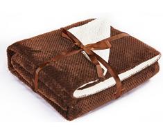 decoking â Manta Microfibra imitación de Piel de Cordero con Microfibra Colcha Manta Polar Manta Polar Suave Suave Suave cálido Estilo escandinavo Capuchino Lamby, Microfibra, marrón, 170 cm x 210 cm