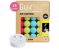 Guirnalda luminosa Bolas de algodón LED USB - Control remoto inalámbrico - Cargador USB dual 2A incluido - 4 intensidades - 16 bolas - Cocktail