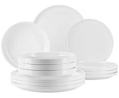 Mäser Juego de platos, porcelana Vada, color blanco