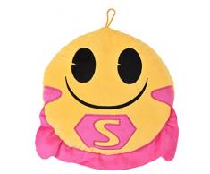 Innova cojín (con Tarjetero Photo Emoji Super héroe Cape, Ante, Rosa/Amarillo/Negro, 30 x 30 x 6 cm