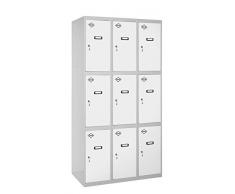 SimonRack SIMONLOCKER Prof. Mon. 3 Doors 3/9 300 (900) GR/BL Taquilla Metalica, Gris/Blanco, Grande