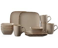 Ritzenhoff & Breker Brunch-und Frühstücksgeschirr-Set Casa, 12-Teilig, Nougat Vajilla, cerámica, turrón, 38 x 27 x 27 cm, Unidades