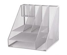 D.RECT Organizador de escritorio, organizador de mesa, multifunción, soporte para bolÃgrafos, rejilla de metal, 8 compartimentos, suministros de oficina, para el hogar, la oficina
