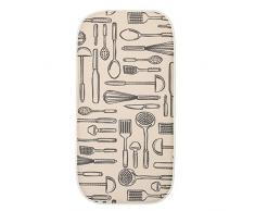 InterDesign iDry Tapete de Cocina, Alfombrilla escurreplatos pequeña y Gruesa de poliéster y Microfibra para un Secado de Platos rápido, Blanco/Negro