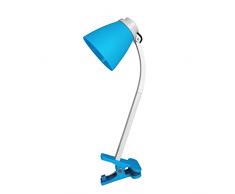 homea 6lce089bl lámpara de escritorio rígida plástico azul 36 cm