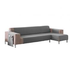 Martina Home Cubre sofá Chaise longue modelo Betta - Tela - Brazo derecho - color Gris - medida 240 cm ancho.