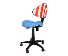 La Silla Española Serie Mundial Silla de Estudio Juvenil con Respaldo, Microfibra, Azul, Blanco y Rojo, 43x43x95 cm