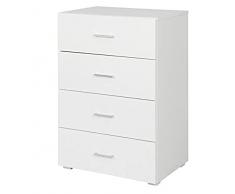 Cajonera blanca con 4 cajones