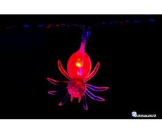 Cadena lumninosa luces LED OmniaLaser (marca italiana) a pilas para uso interno y con interruptor on/off – Araña Spider Halloween Party (ol-ledspider)