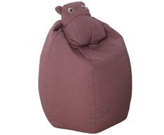DRW Puf Blando con Forma de hipopótamo de poliéster Rosa 58 x 58 x 65 cm