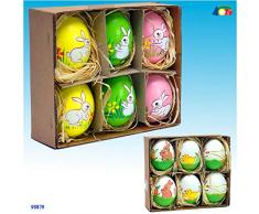 Givi ginmar giocaci 4.gi90879Â Pack de 6Â unidades de huevos pintados para Pascua, multicolor