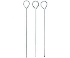 kela pincho shashlik brochetas para Barbacoa, Acero Inoxidable, Plata, 25Â cm, Juego de 6