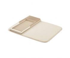 AmazonBasics - Estantería de plástico de secado con esterilla, color lino, con 2 esterillas