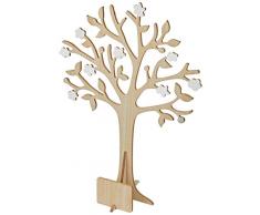 Mopec Ãrbol de los deseos y joyero con placa 29x40cm, Madera clara, Talla Ãºnica