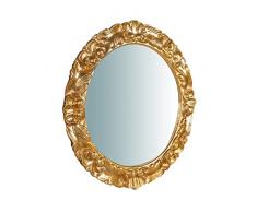 Biscottini Espejo de Pared baÃ±o y Dormitorio 56x56x5 cm | Espejo de Entrada de Pared con Ganchos | Espejo Dorado
