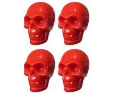 Lagape Set de Pomos para Armario, Cajones, Calavera de Resina, Rojo, 3.00x4.60x4.00 cm, 4 Unidades