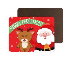 Divertidos manteles Individuales de Navidad | Alfombra de Lugar de Comida tapete de Mesa Vajilla | Reno y PapÃ¡ Noel | Divertido Accesorio de Mesa de Broma | PM5