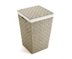 Versa 19485359 Cesto Ropa Beige, 52x33x33cm, Textil, Cesto, Organizador