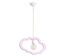 Bainba Lámpara Colgante, Diseño Nube E27, Rosa, 31 x 34 cm
