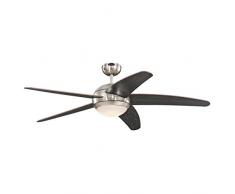 Westinghouse Lighting 7206840 Ventilador de Techo con Luz, 55 W, Cromo Satinado, 132x132x36 cm