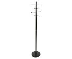 Versa 18790521 Perchero de pie Negro, 173x28x28cm, Metal, 8 colgadores