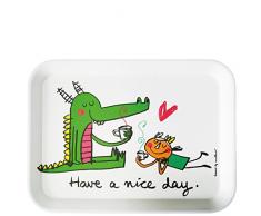 Laroom Bandeja, Melamina, Blanco