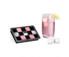 Relaxdays Cubitera Silicona, Molde Cubitos Hielo de 2,5 cm, Hielera, Negro, 3 x 15 x 9.5 cm