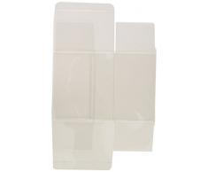 Mopec Caja con Forma de Cubo Transparente sin Base Dorada, Pack de 25 Unidades, 13.00x8.00x11.50 cm
