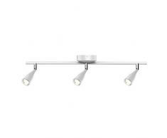 Foco de Pared LED Blanco 13.5W V-TAC – Luz LED de Tres Cabezales para Dormitorio (3000K - Blanco Cálido) Cabezal del Foco Ajustable – 1080 lm – Foco para Sala de Estar, Cocina, Oficina, Recepción