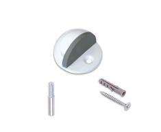BRINOX Tope Puerta con pivote y Tornillo, Lacado Blanco, 2.5x4.4x4.4 cm