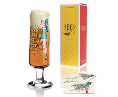 RITZENHOFF Beer Vaso de Cerveza, Cristal, Schwarz, Rosa, Rot, Blau, 5.5 cm