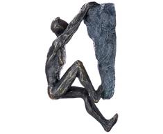 Casablanca - Figura Decorativa de Escultura Colgante de Resina, ambiciones y Objetivos, con Colgante de Frase, Color: Bronce, Altura 20 cm