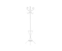 DT PP-182361 Perchero Metal y Paragüero, Blanco, 50 x 50 x 176 cm