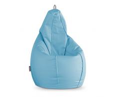HAPPERS Puff Pera Polipiel Indoor Azul Cielo XXL