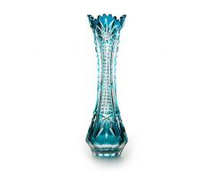 Cristal de Bohemia Kendy Florero, Cristal, Azurit, 8x8x20 cm
